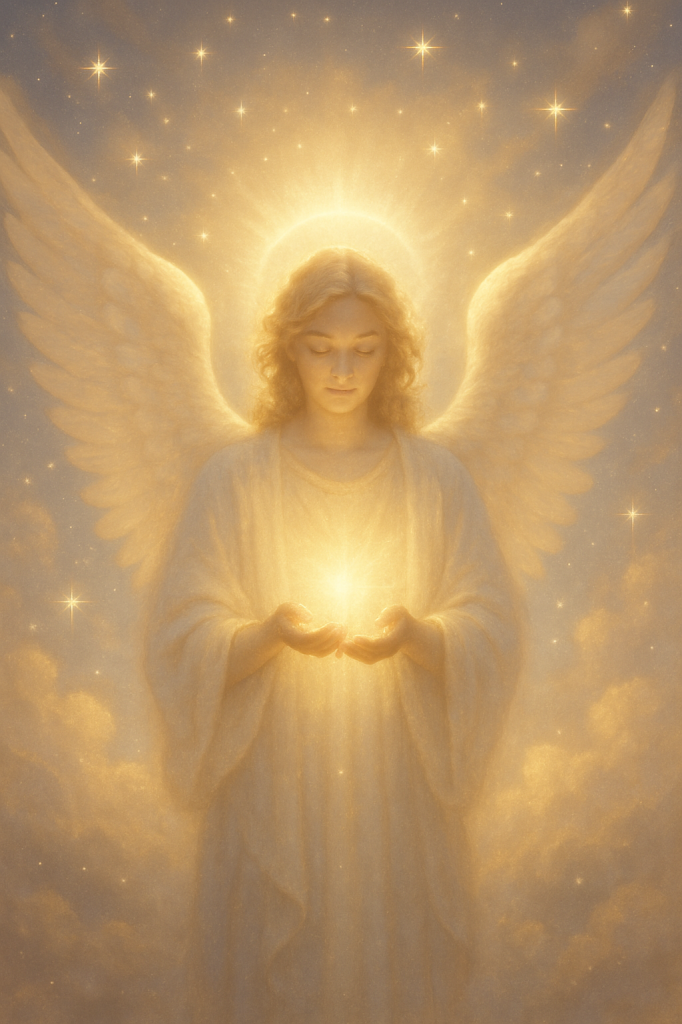 黄金の光に包まれた天使