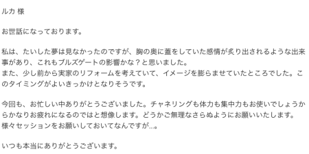 S.Y様のブルズゲート遠隔エネルギーワークの感想